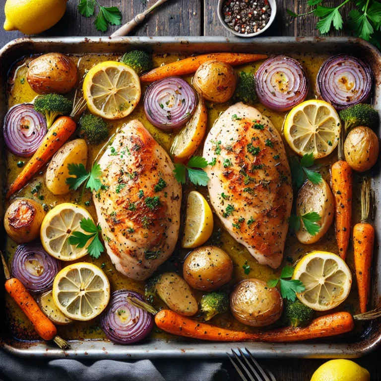 One-Pan Baked Lemon Herb Chicken and Vegetables